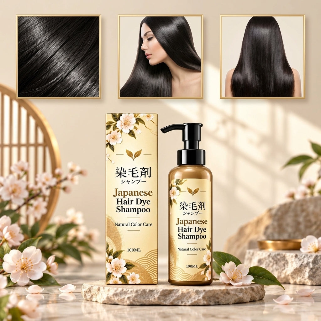 Japanese Black Hair Dye Shampoo – (Buy 1 Get 1 Free)