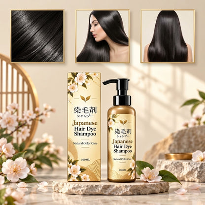 Japanese Black Hair Dye Shampoo – (Buy 1 Get 1 Free)