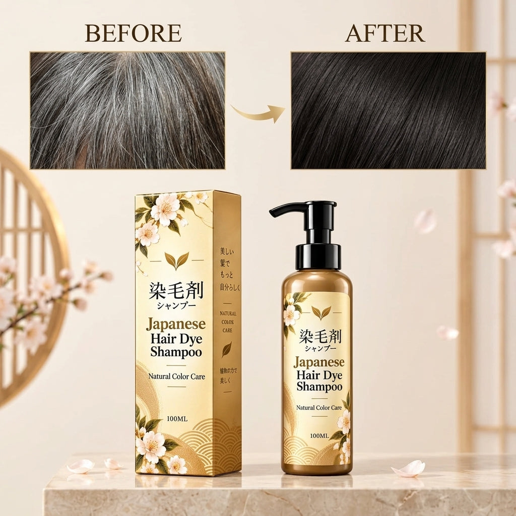 Japanese Black Hair Dye Shampoo – (Buy 1 Get 1 Free)