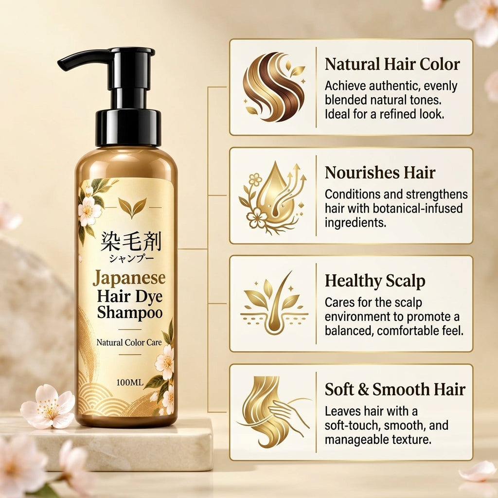 Japanese Black Hair Dye Shampoo – (Buy 1 Get 1 Free)