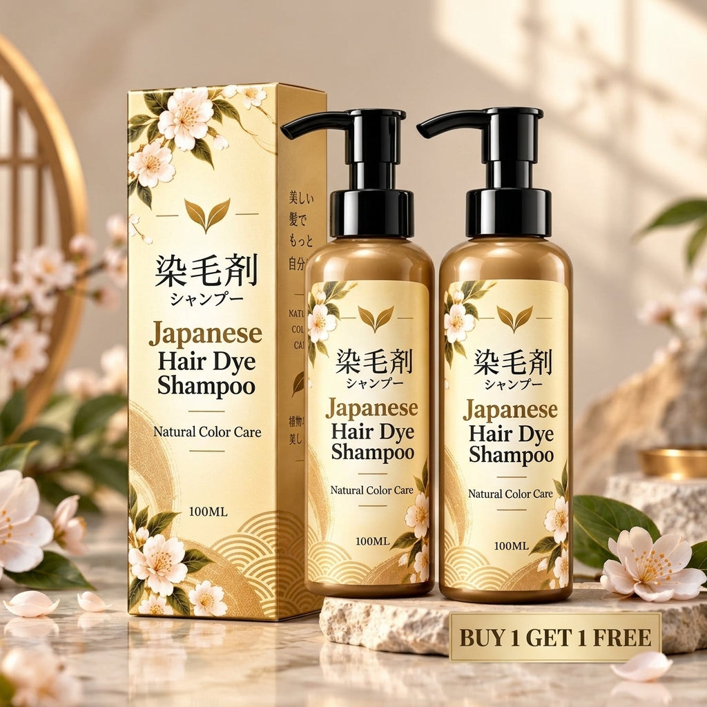 Japanese Black Hair Dye Shampoo – (Buy 1 Get 1 Free)