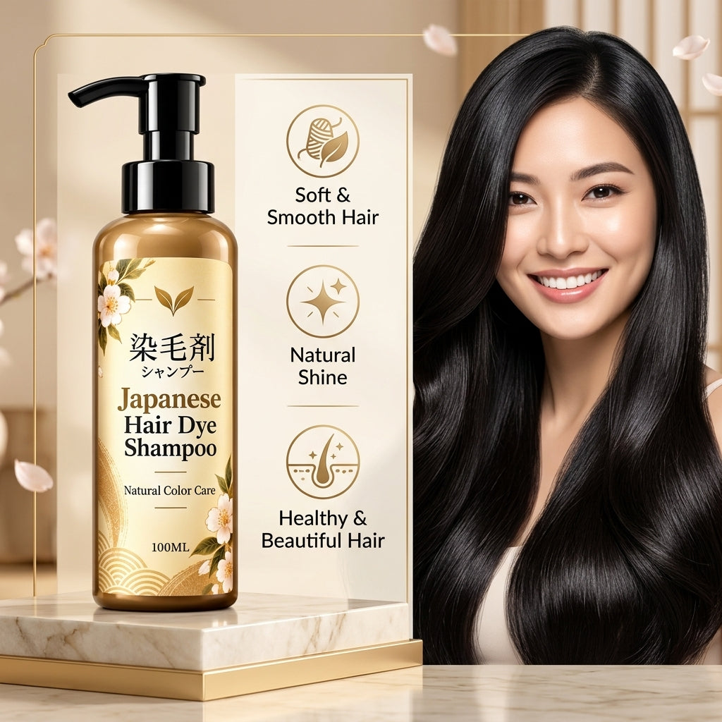 Japanese Black Hair Dye Shampoo – (Buy 1 Get 1 Free)