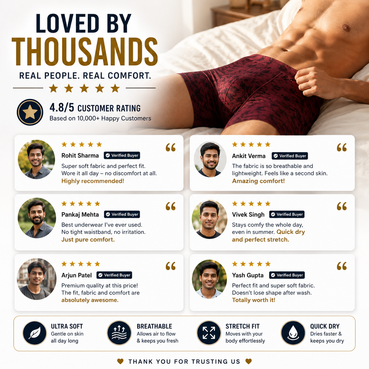Men's Attractive Printed Underwears